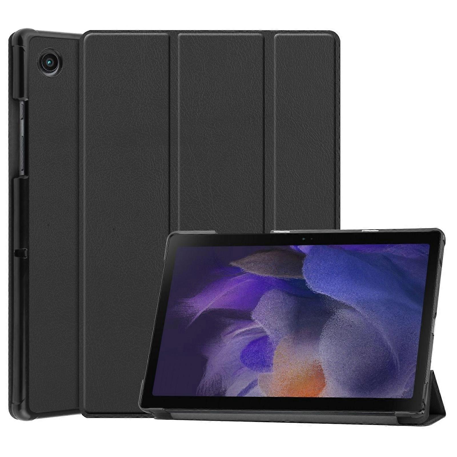 For Samsung Galaxy Tab A8 2021 Three-folding Holder Custer Texture Leather Tablet Case