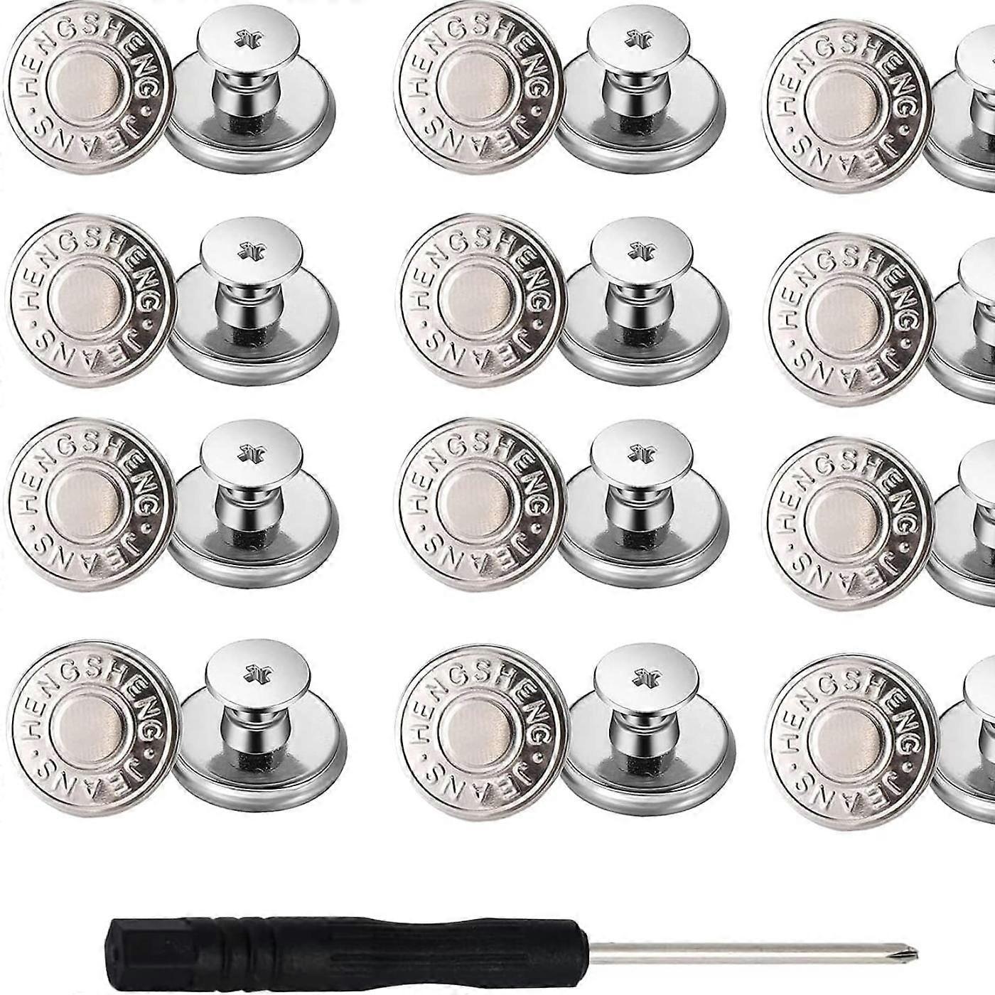 12 x Replacement Buttons, Replace Buttons Diameter, Buttons for Jeans with Rivets, Jeans Button for Folding Trouser Button for Repair of Trousers