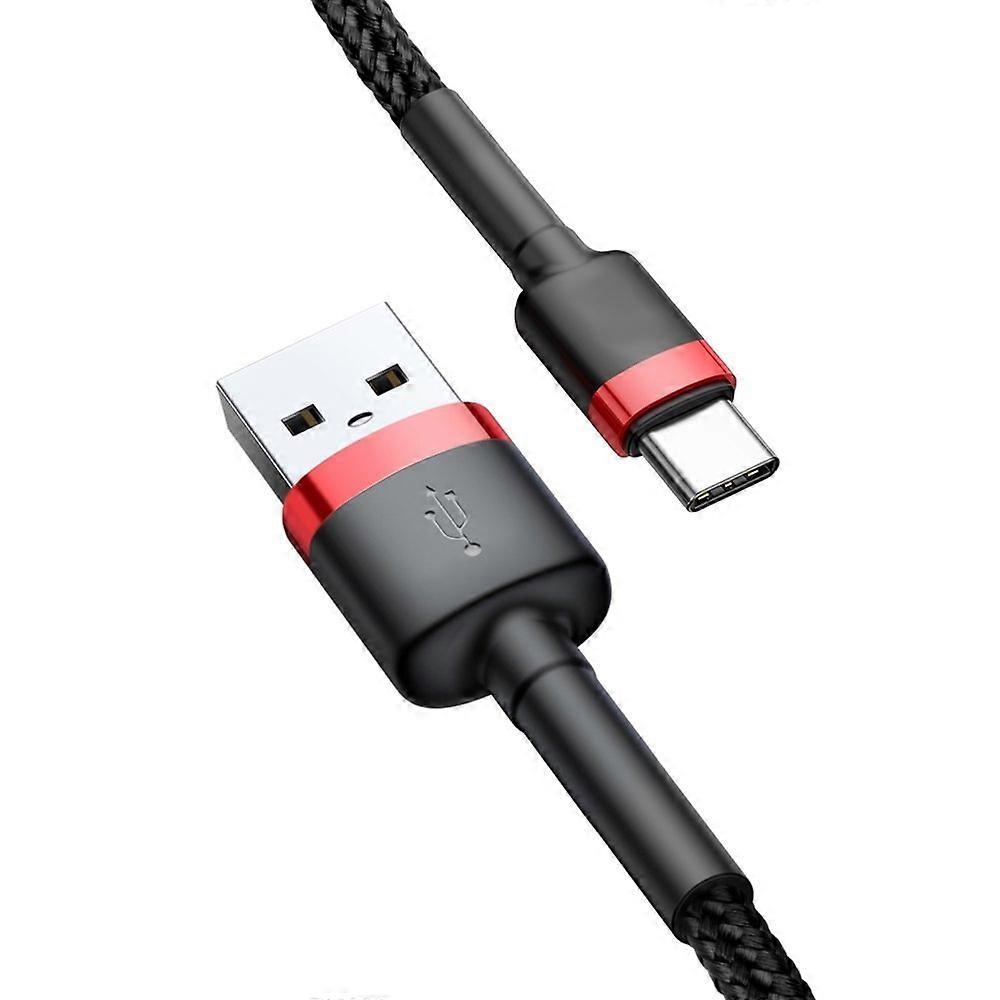 Cable USB-C Cafule 2A, 2m - Rojo/Negro