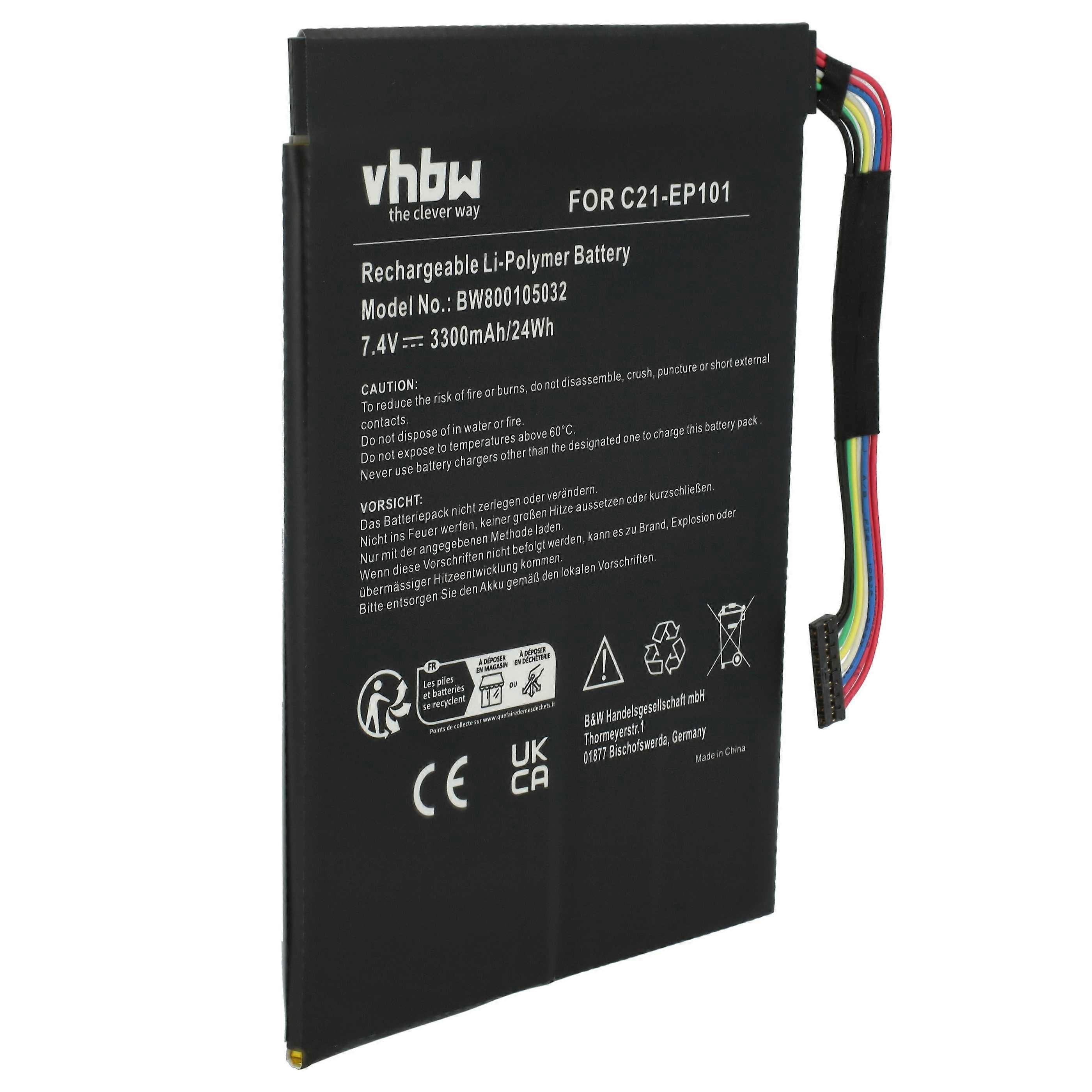 vhbw baterie kompatibilní s Asus Eee Pad Transformer TF101-1B118A, TF1011B135A, TF101-1B135A, TF1011B141A notebook (3300 mAh, 7.4 V, Li-Polymer)