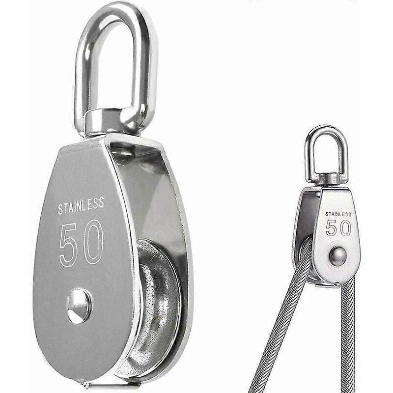 M50 Swivel Pulley Made of 304 Stainless Steel, M50 Single Block Pulley, Lifting Pulley Loading Capacity