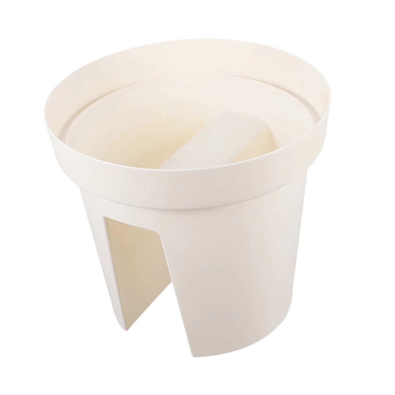 Deck Rail Planter Flowerpot Accessories Multipurpose for Porch Balcony Round White