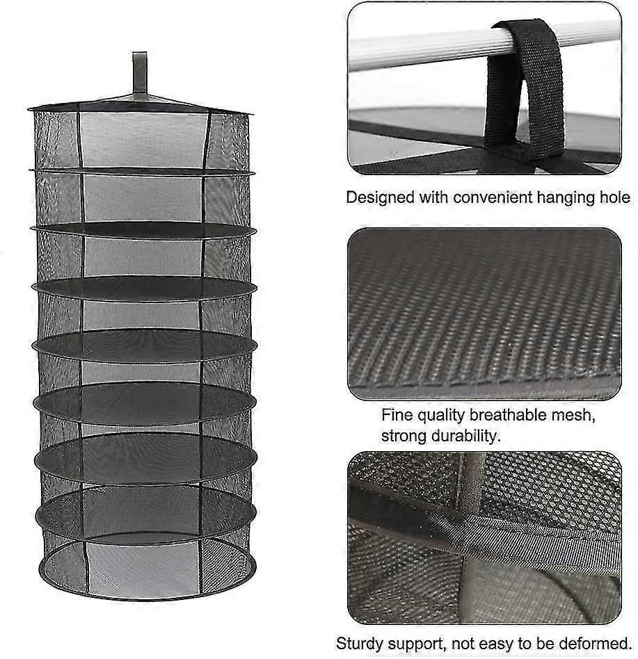Herb Dryer, Drying Net For Hanging Plants, 2 Foot Folding Black Mesh ...