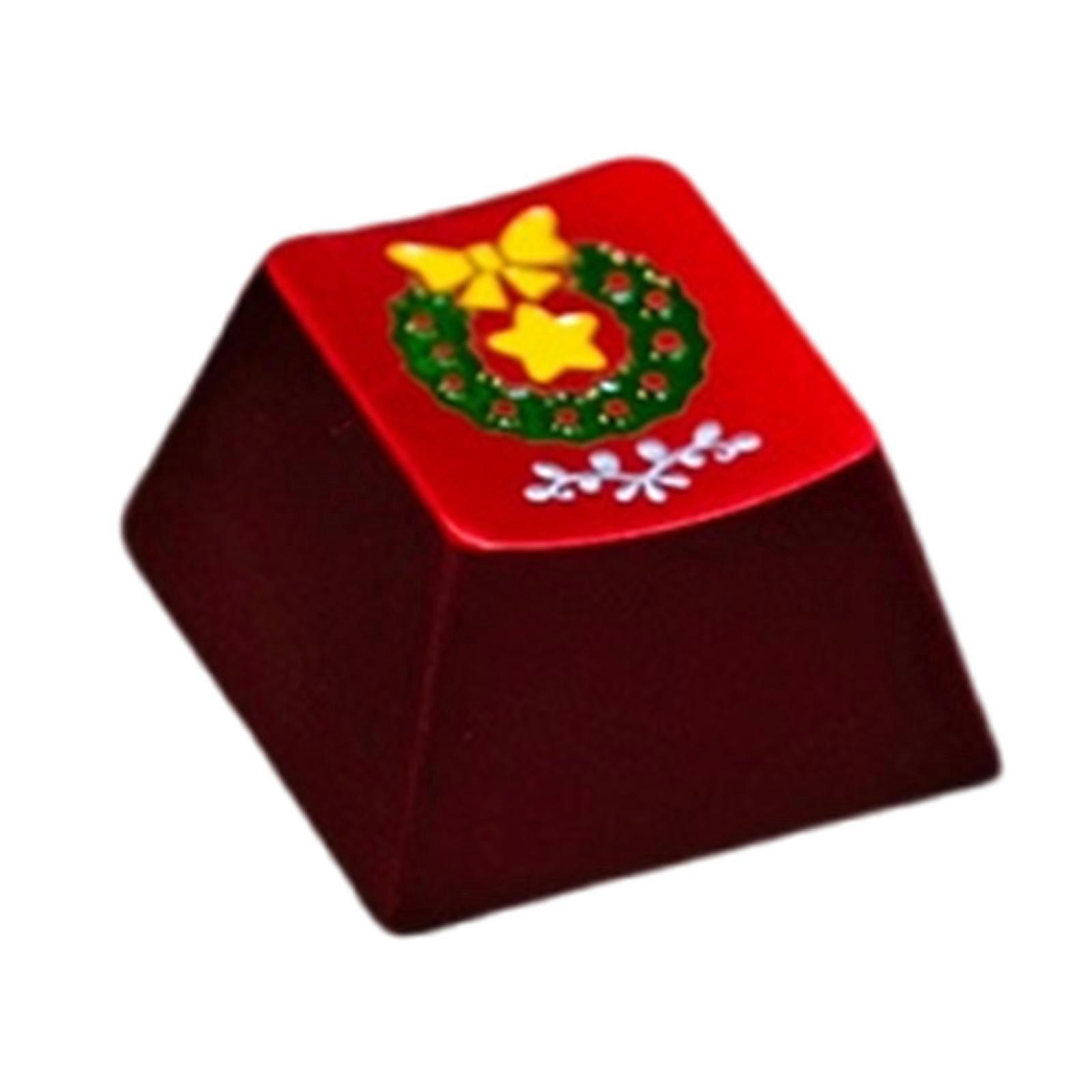 Precisions Crafted Original Profile Keycap Aluminium Alloy Keycap with Colorful Christmas Theme for Keyboards Enthusiasts