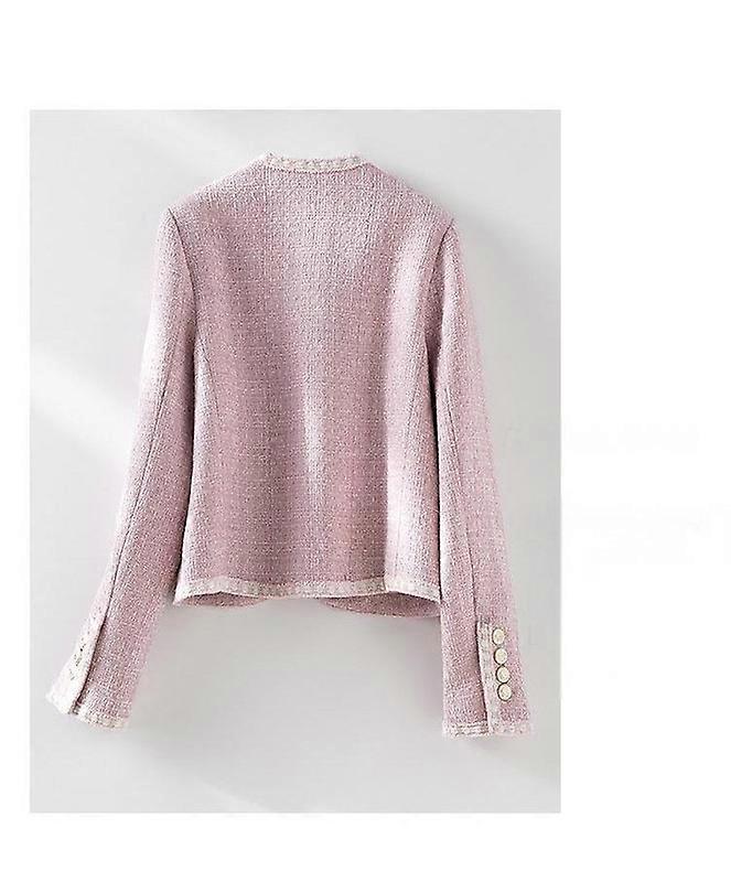 Wool jacket with short round neck and small fragrance