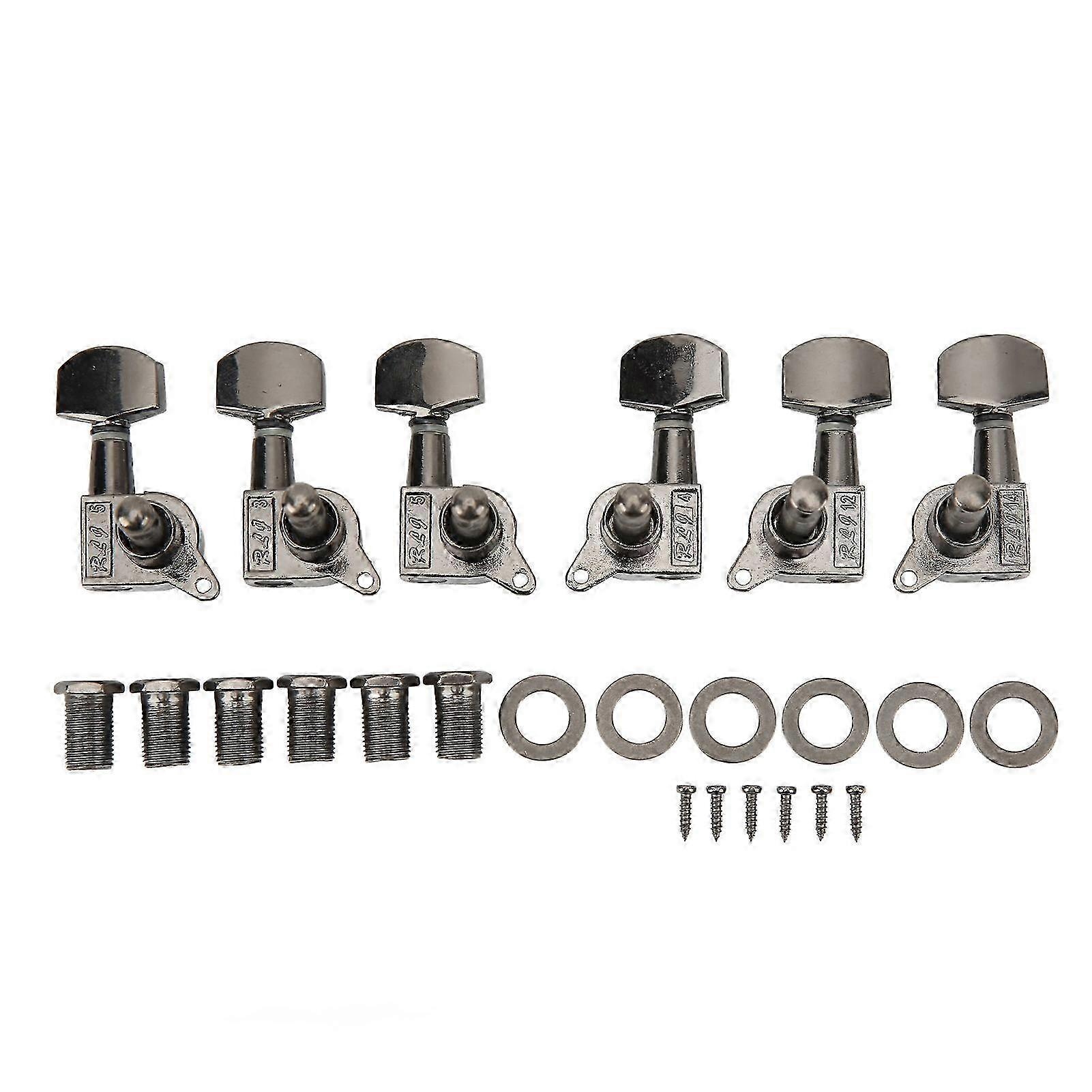 Small Square Fully Enclosed Locking Tuners 3L 3R Metal String Tuning Pegs Guitar Accessories Black