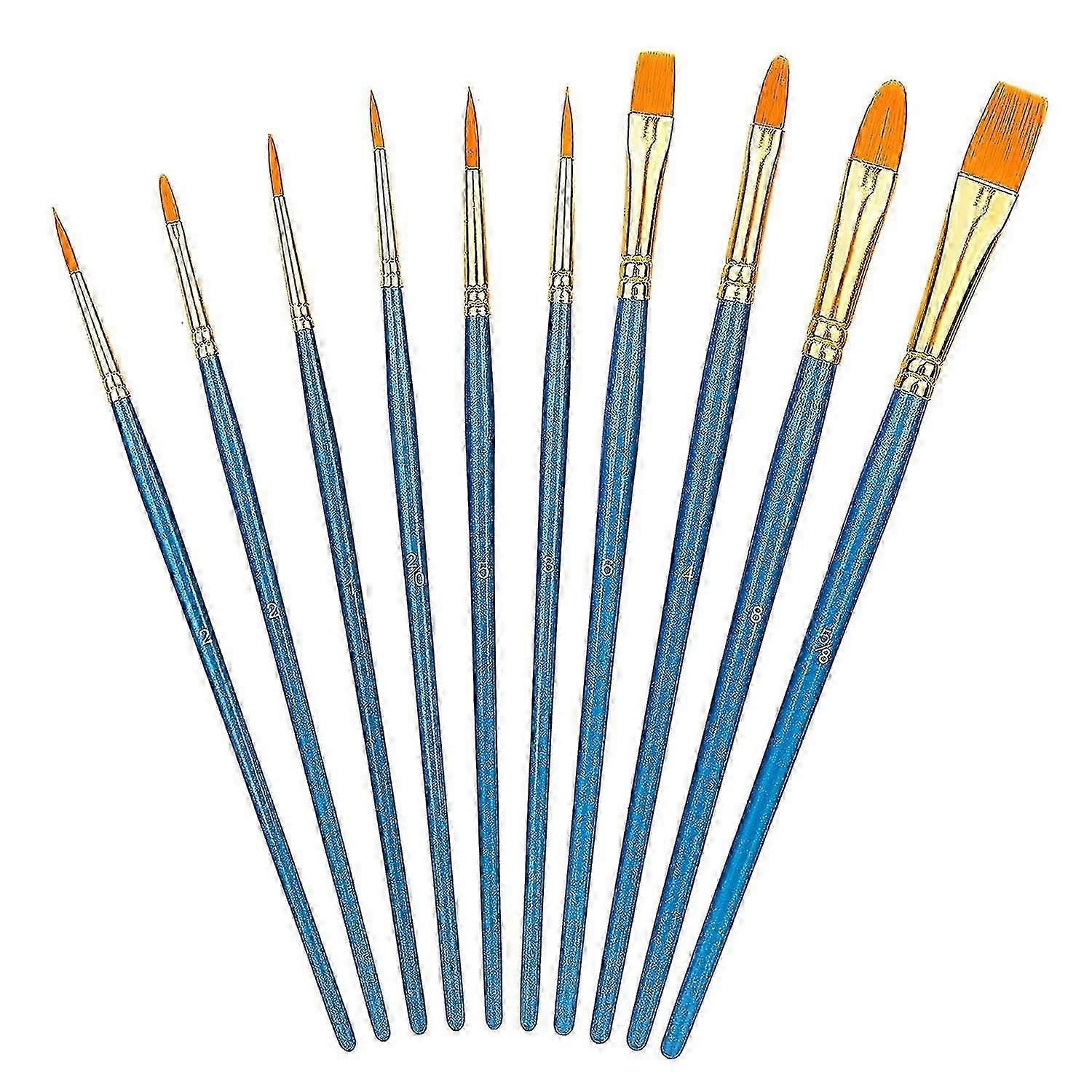 Art Paint Brush Set, 10 Different Sizes For Artists, Adults & Kids