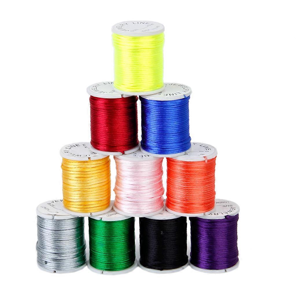 10X Mixed Nylon Cord Beading Thread String For Jewellery Crafts 1mm