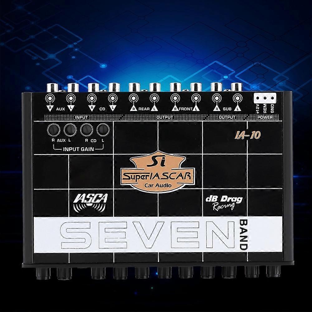 Car Audio Modified Graphic Equalizer EQ 7s Car Audio Stereo Tuner w 3.5mm Aux in & Knob