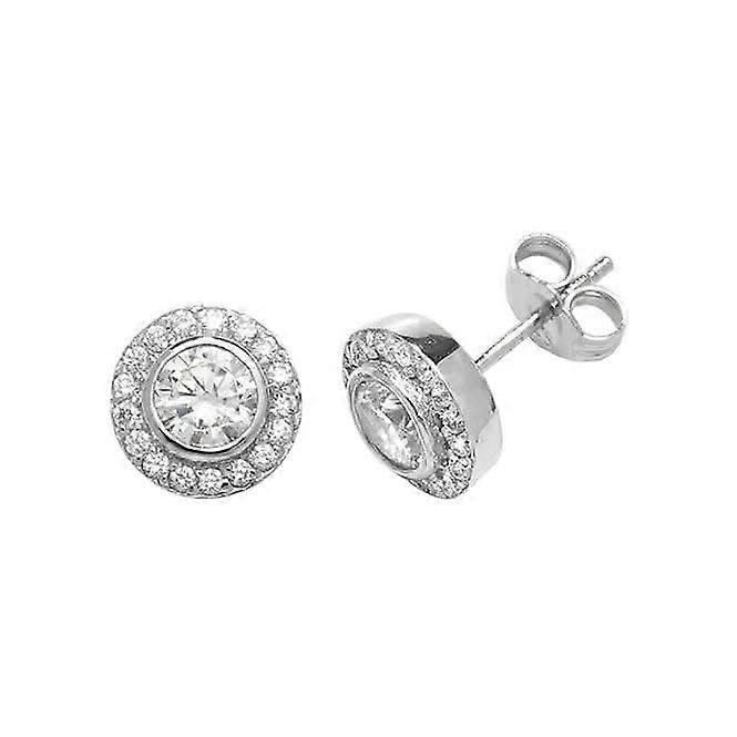 Orecchini a lobo in argento Acotis Zirconi rotondi con zircone G51058