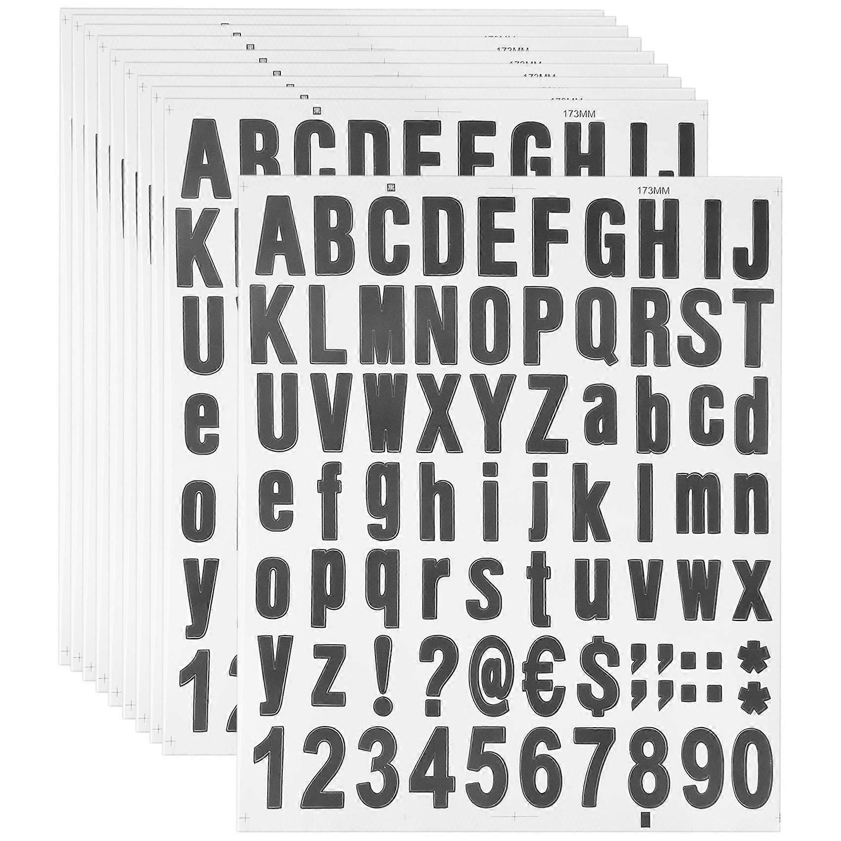 770 Pieces 10 Sheets Self Adhesive Vinyl Letters Numbers Kit, Alphabet Number Stickers for Mailbox (