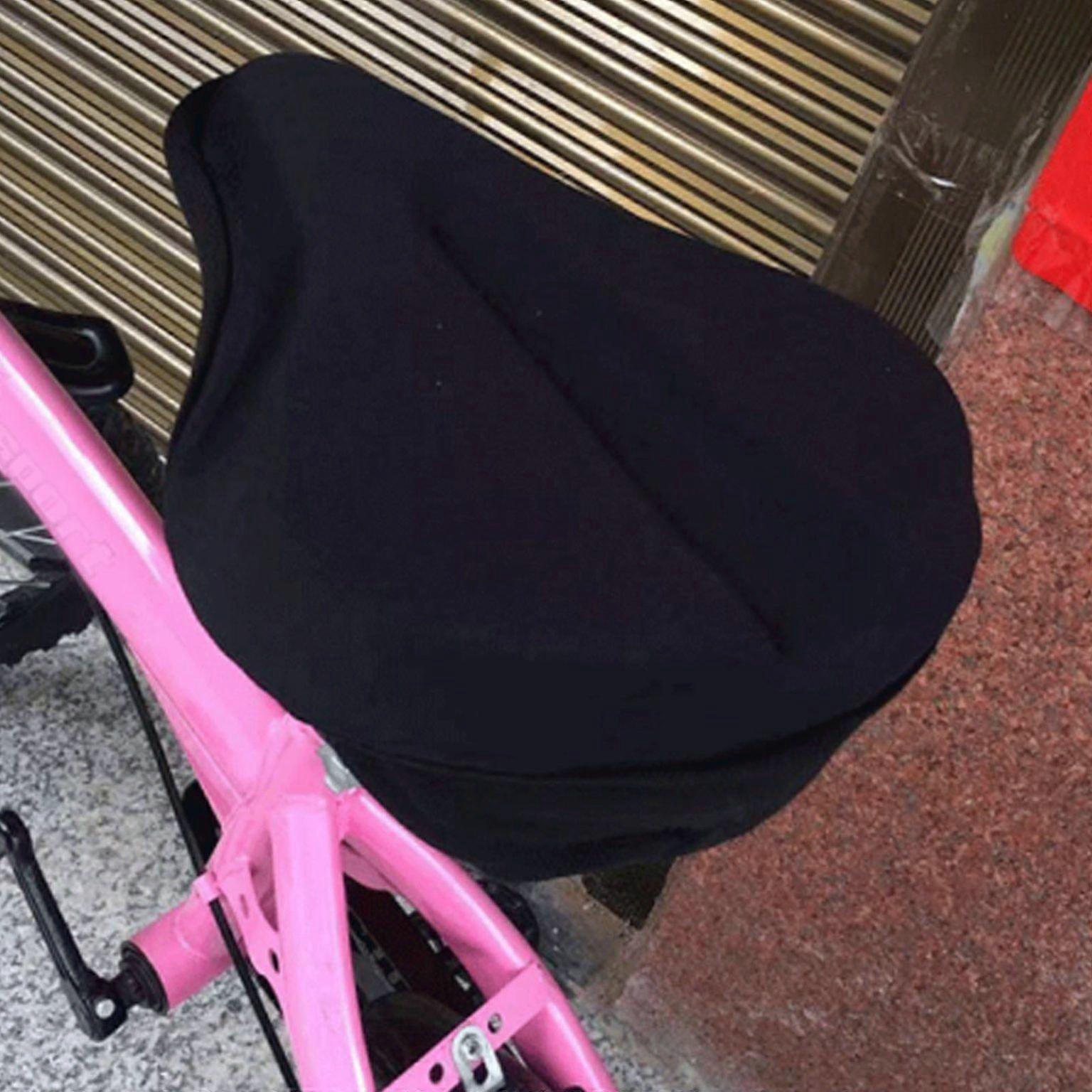 Adjustable Black Bike Seat Cover Cushion - Thickened with Drawstring