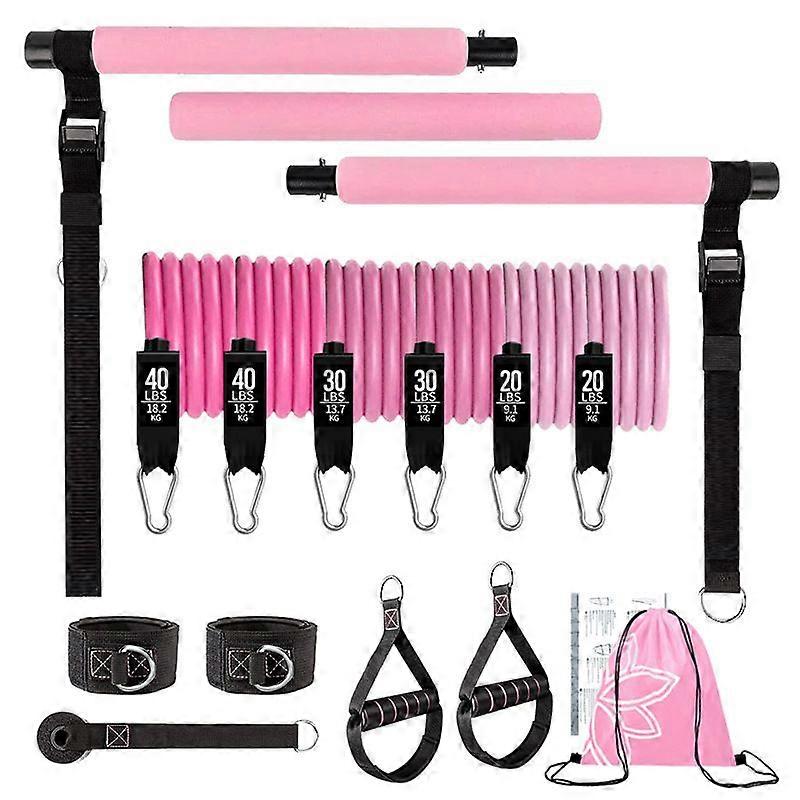 Pilates Bar Kit with Resistance Bands,Pilates Bar with Stackable Bands Workout Equipment