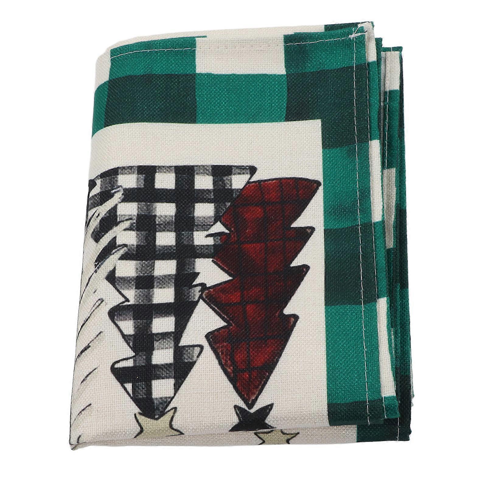 GPB Table Cloths Green Black Plaid Pattern Christmas Style Washable Rustic Kitchen Table Cover for Home Restaurant
