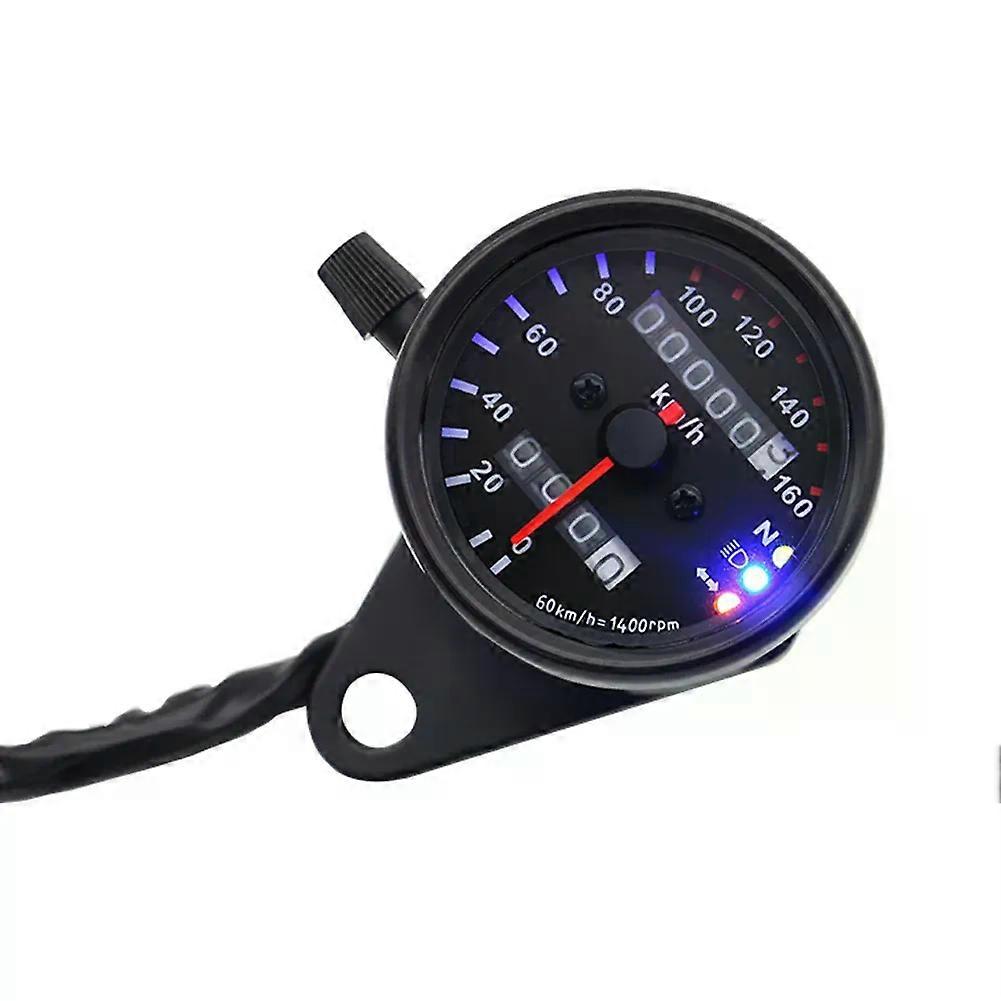 Motorcycle Speedometer Delicate Design Retro 12V Motorcycle Speedometer Odometer with Neutral Gear Headlight Indicator