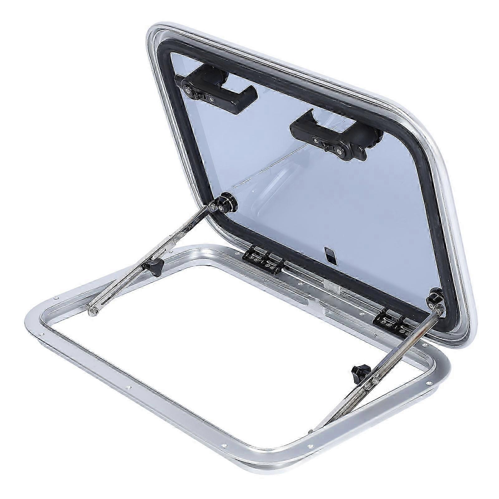 防水90度開口部17 x 25inアルミニウム合金フレームボート舷窓RVヨット用強化ガラス付き