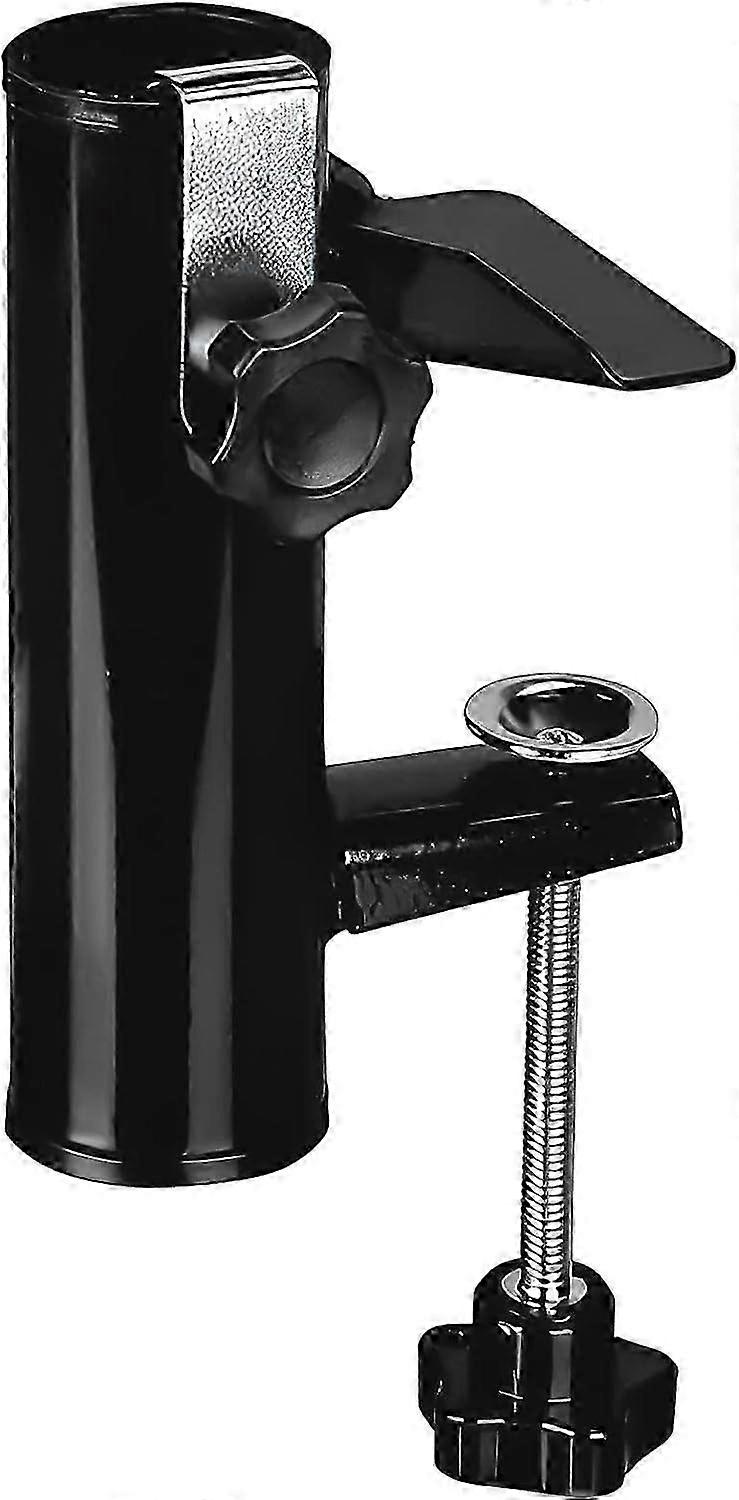 Adjustable Metal Stand for Garden Umbrellas with Fixed Screw Suitable for Portable Parasol Holders in Black