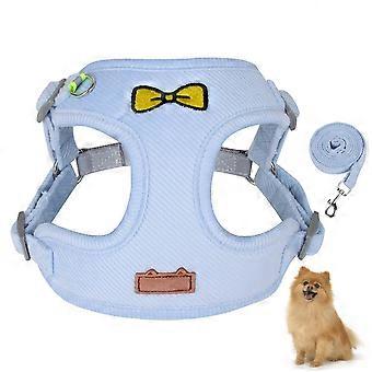 Set di guinzaglio per imbracatura per cani con design riflettente regolabile, imbracatura per cani senza trazione per l'addestramento all'escursionismo a piedi (blu)