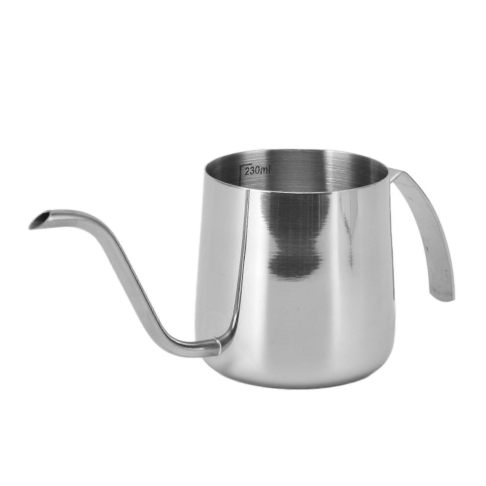 Stainless Steel Coffee Kettle, Thick Gooseneck, with Handle, for Making Tea or Milk, 250ml