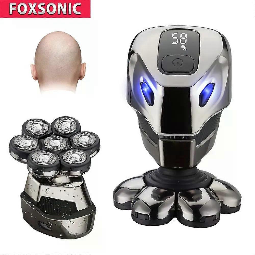 Electric Shaver Razor For Men's Trimmer Wet And Bald Head Dry Razor 7D Head Waterproof LED Display Machine For Shaving