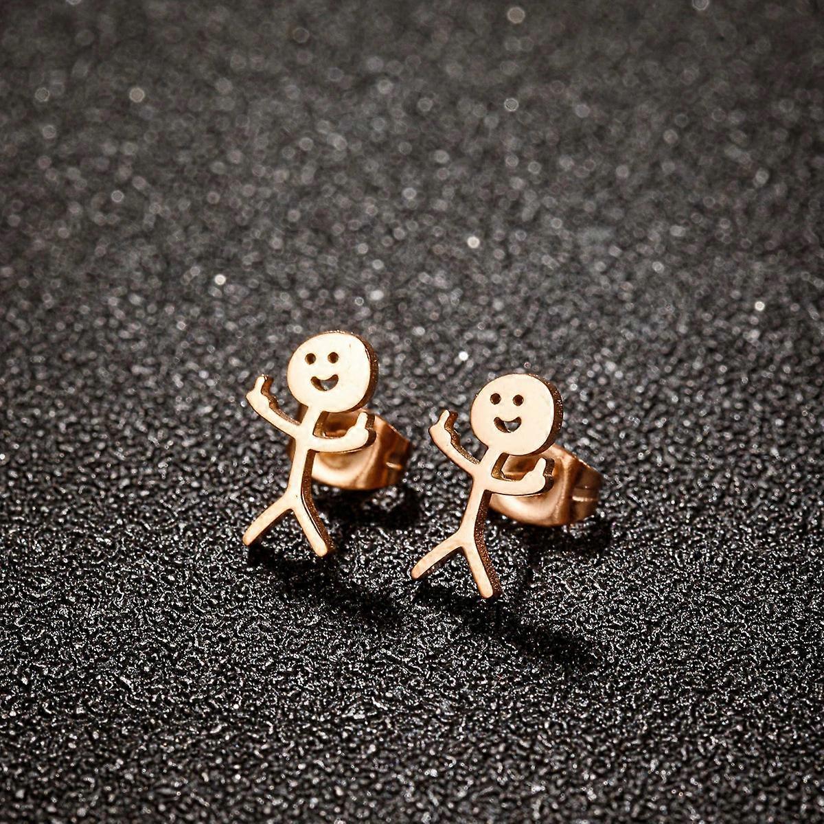 Middle Finger Stud Earrings - Stainless Steel, Trendy 2024 Jewelry
