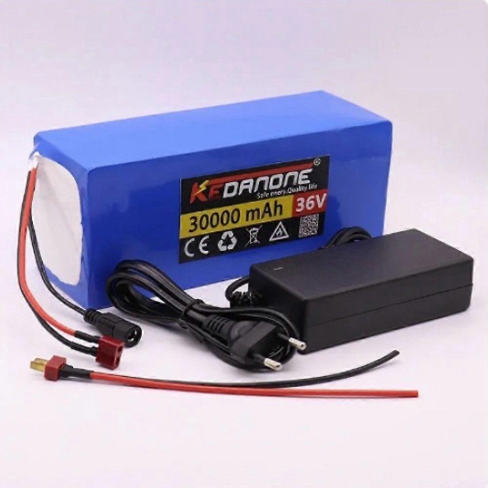 锂离子电池组 36V 30Ah 10S4P BMS 电动自行车 T 插头 +42V 2A 充电器
