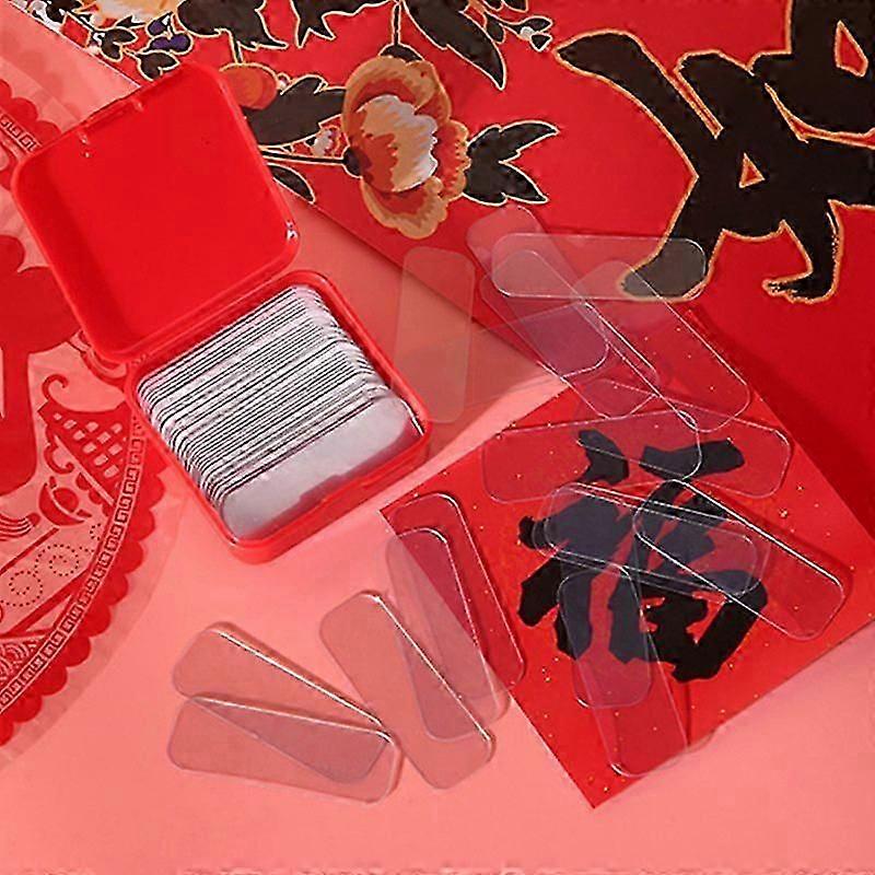 60pc/box Double Side Sticker Transparent Non-Marking Universal Adhesive Stickers