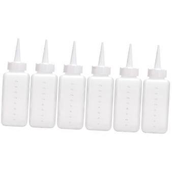 Conjunto de 6 frascos aplicadores de tintura de cabelo de 160ml e 200ml, frascos de shampoo recarregáveis ​​para coloração e estilização de cabelo, ferramentas de salão de beleza.