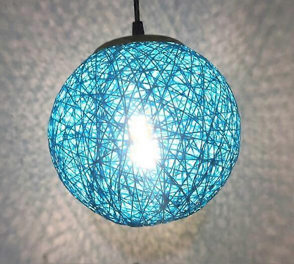 Creative personality art hemp ball rattan chandelier (15cm blue)