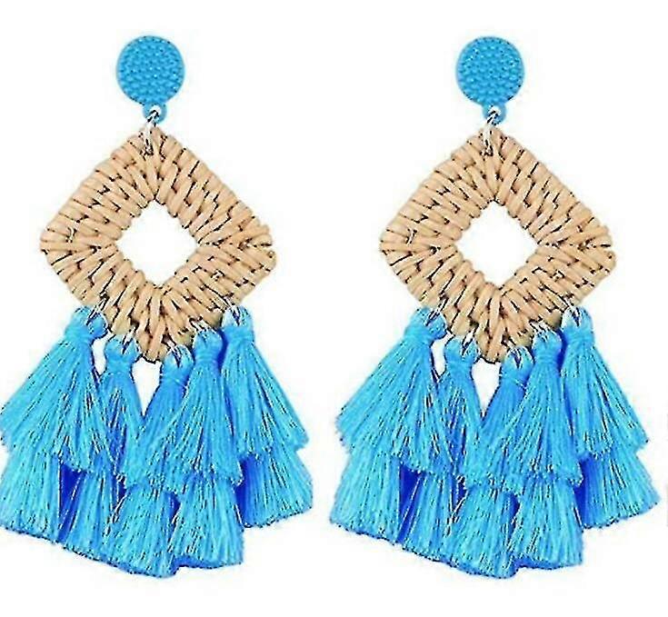 Pendientes Borla Pendientes Vintage Boho Hand Braided