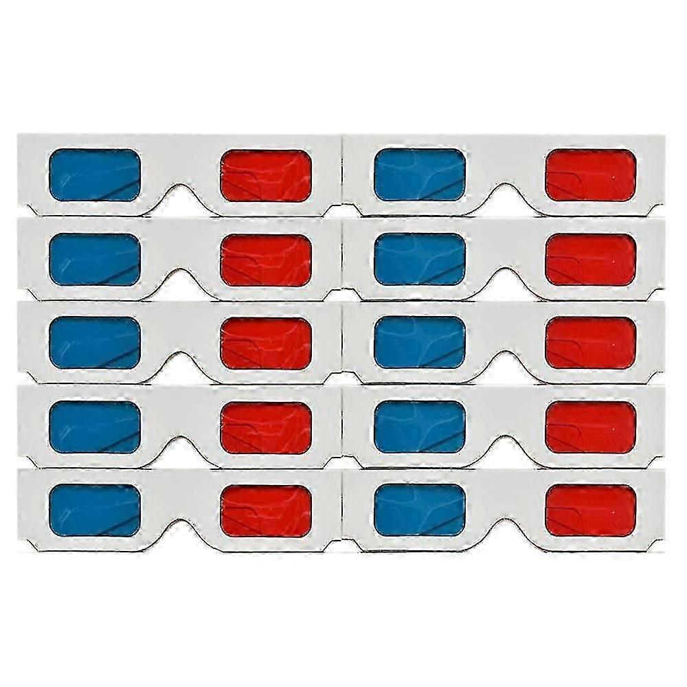 3d Glasses, 10 Pairs Red And Blue Paper Stereo Lenses For Set Anaglyph Paper 3d Glasses