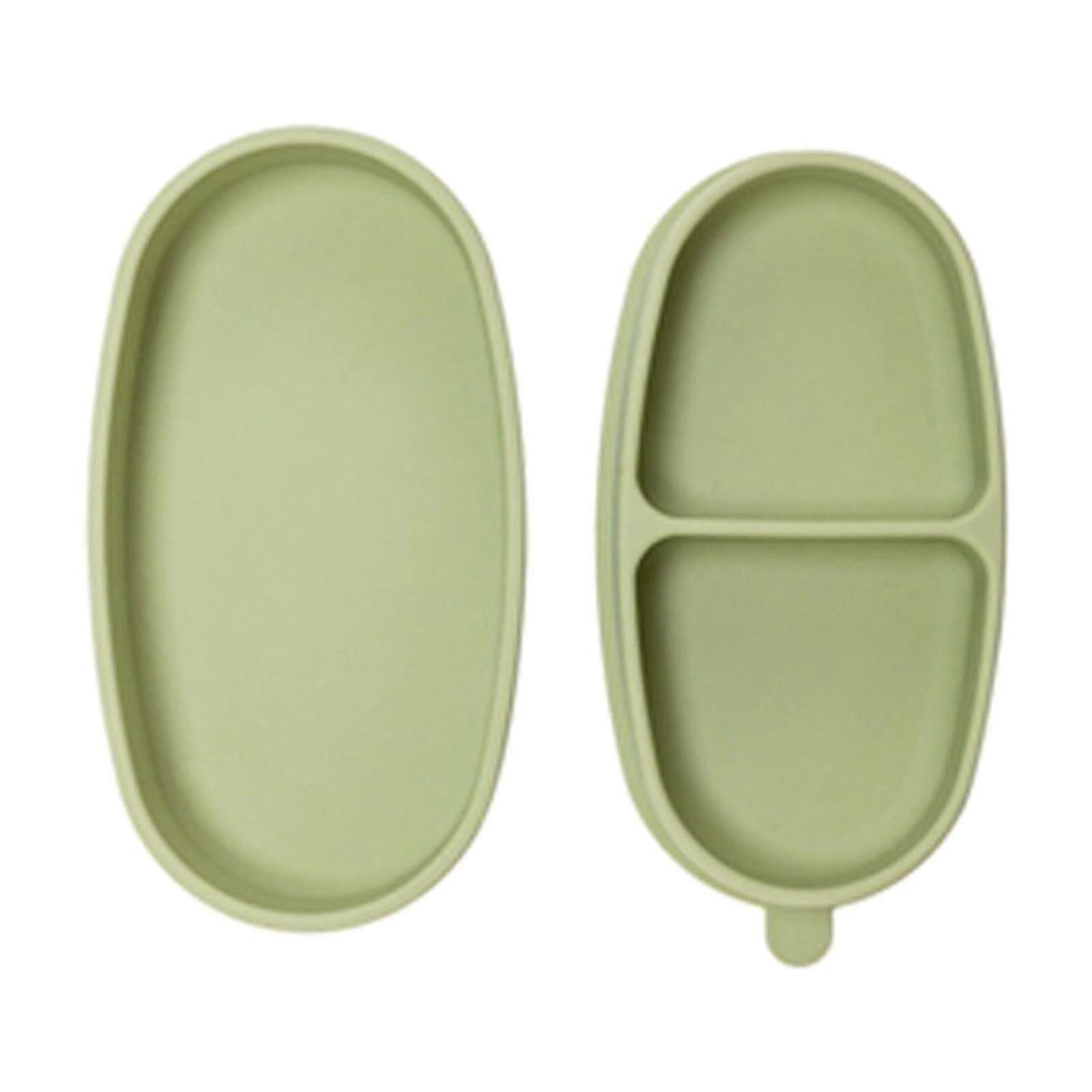 2pcs Durable Assiette Divisée Dîner Ventouse, Bébé Enfants Alimentation Silicone Souple