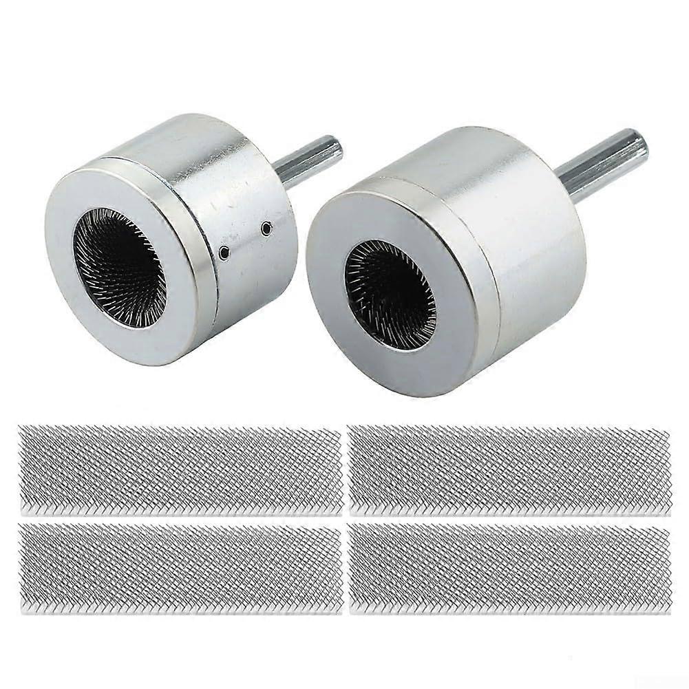 2Pcs Copper Pipe Cleaner for Drill, 1/2" & 3/4" Heavy Duty Metal Tube Brush with 4 Replaceable Brushes for Plumbers