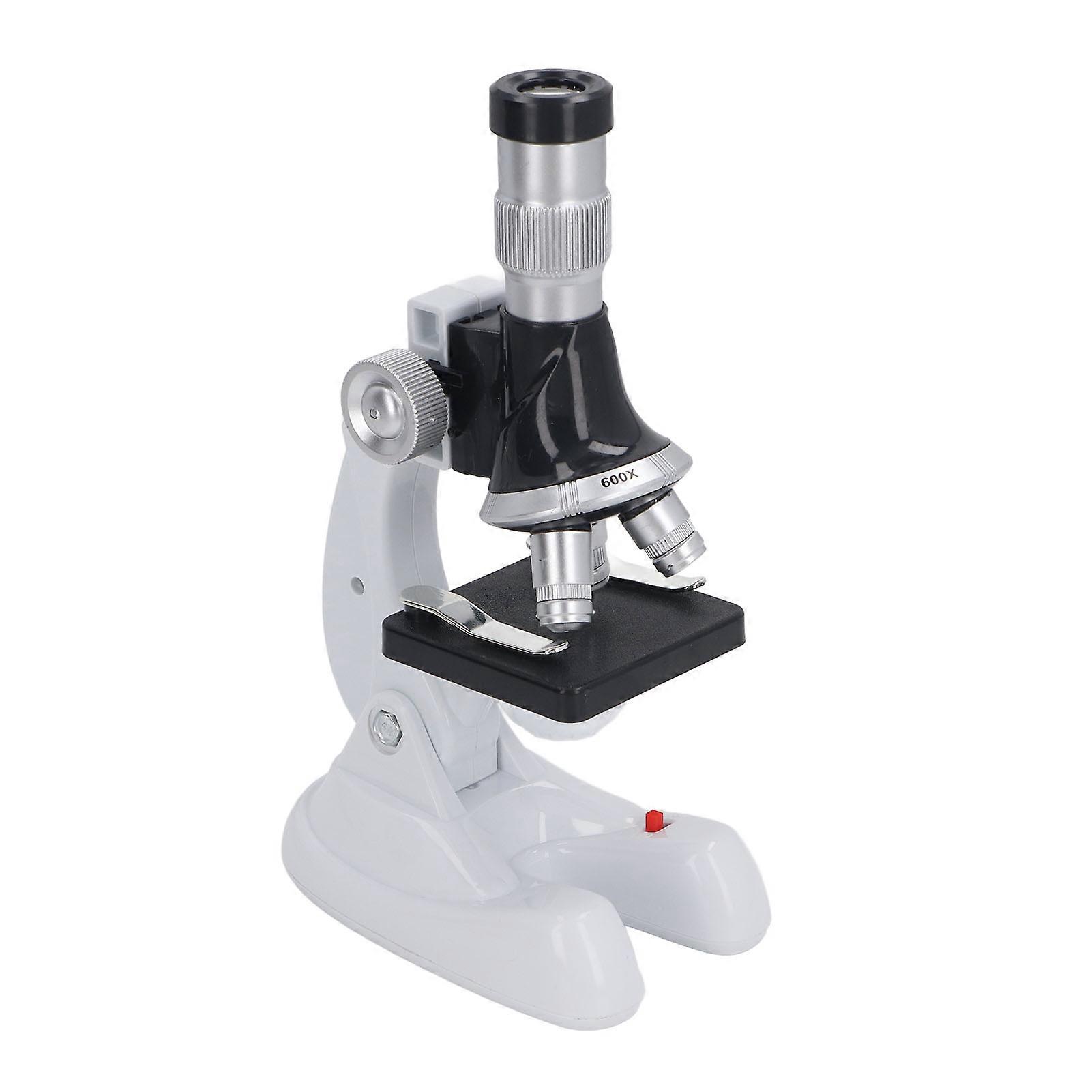 Kids Microscope Kit 100X 600X 1200X Magnification 3 Objective Lens Microscope Toy for Scientific Educational Experiment 