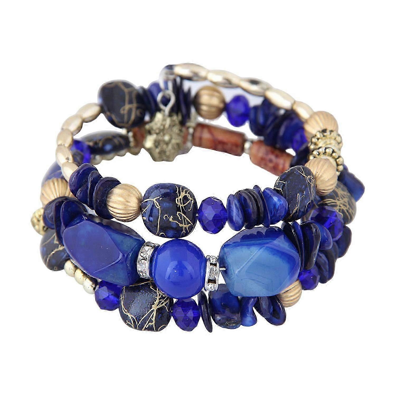 Unisex Bracelet Alloy Irregular Shape Stones Multi-layered Stacking Retro Ethnic Bohemian Faux