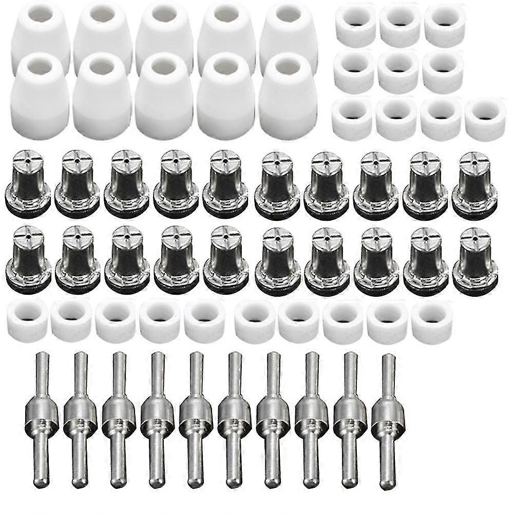 60pcs Pt31 Plasma Cutter Electrode Tips Cup Consumables Extended Nickel Plated Kit For Hyc45d Hyc50