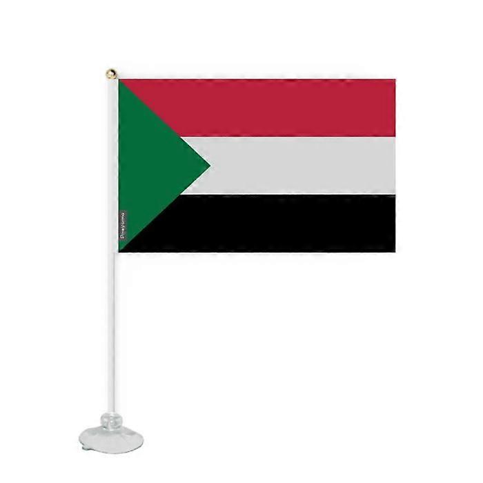 Flag - Sudan - Mini Suction Cup Flag - 14 x 21 cm - Polyester - Double-Sided Print