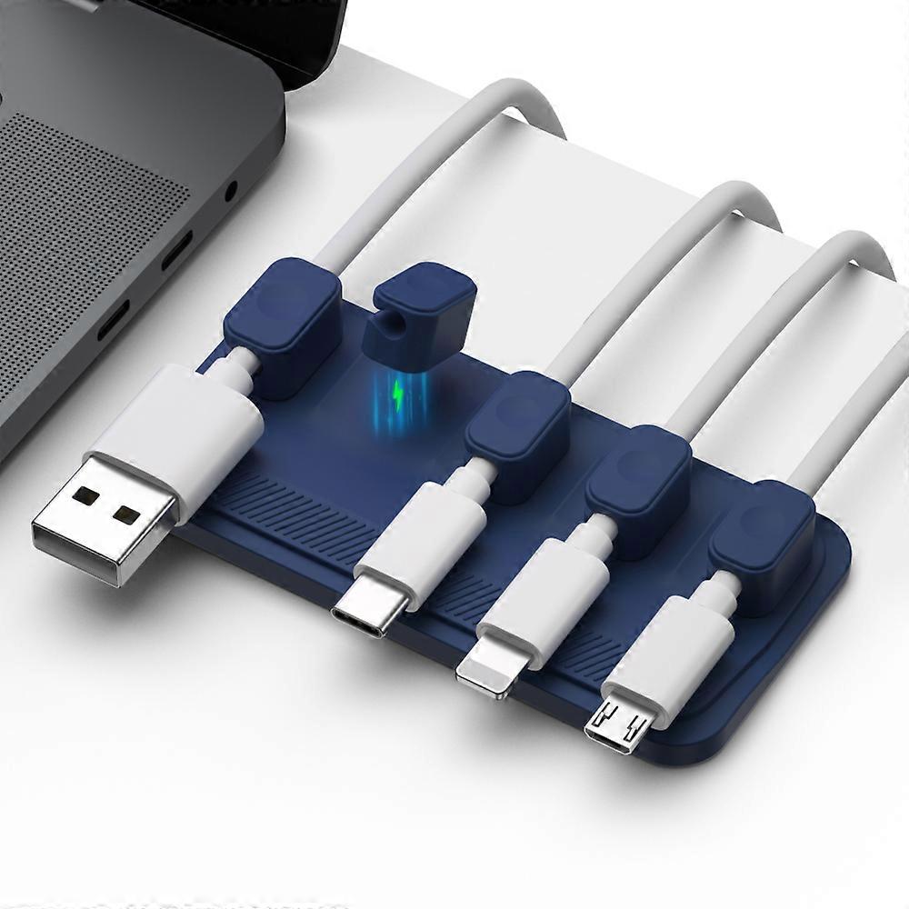 Data Wires Organizer Desktop Magnetic Cable Clip Protector Cord Winder Row Plug Self-Adhesive Fixed USB Charging Line Holder