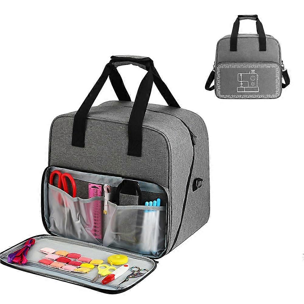 Sewing Machine Carrying Case for Portable Use, Durable Oxford Fabric Tote with Adjustable Shoulder Strap, Fits Most Models