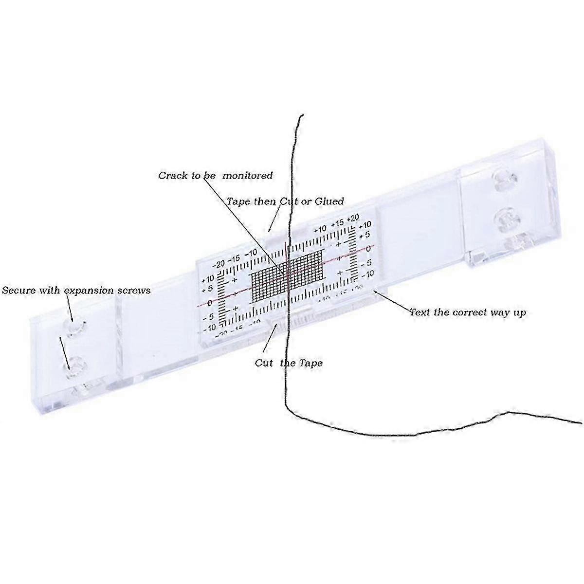 3Pcs Crack Width Gauge and Corner Measurement Tool, Clear Acrylic for Building Monitoring