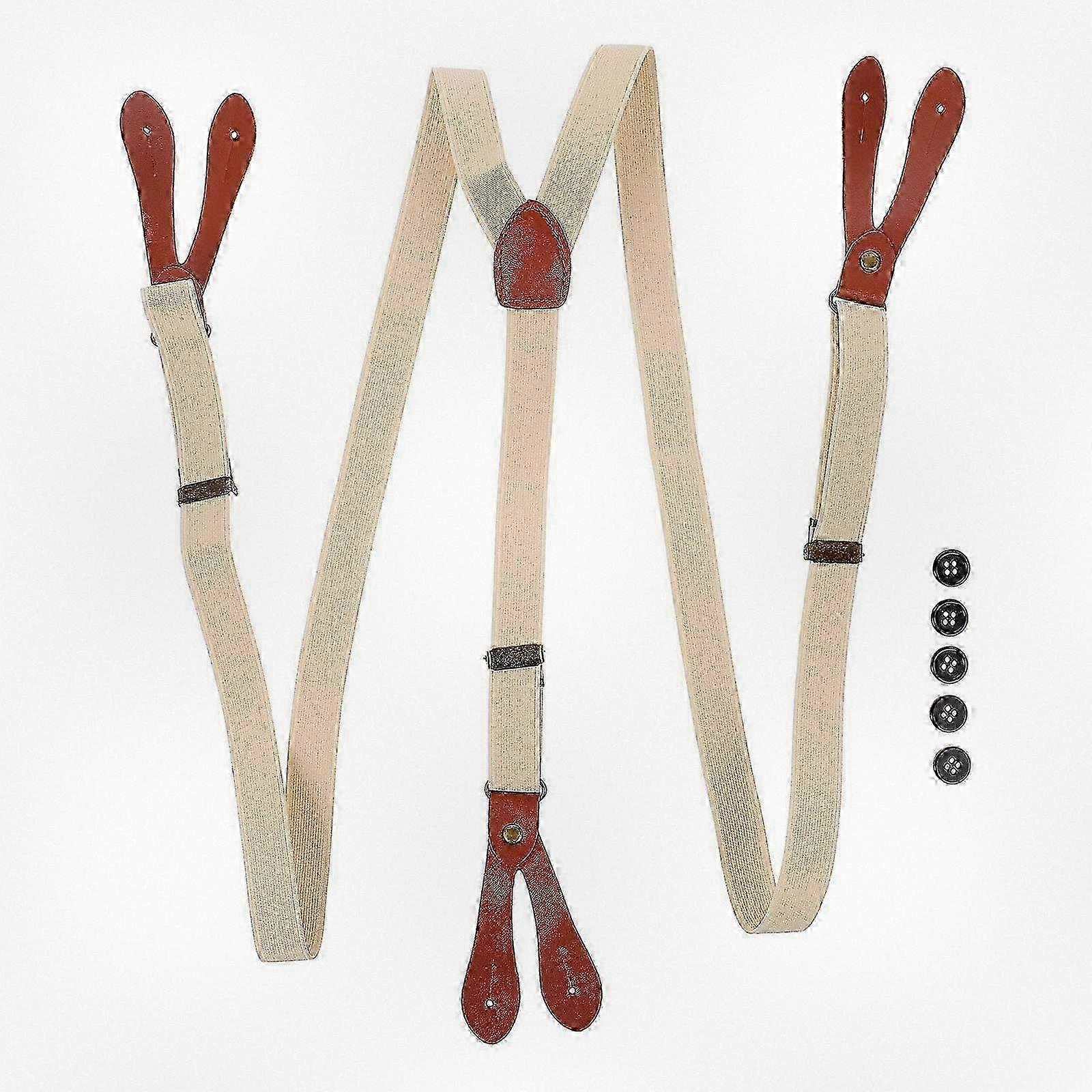 Y-Back Elastic Braces for Men with Button Holes, Adjustable Adult Suspenders Designed for Comfort and Style