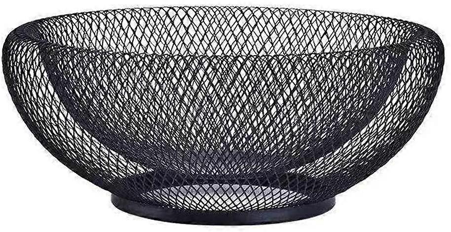 Mesh Fruit Basket 10" Decorative Metal Fruit Basket (Black)