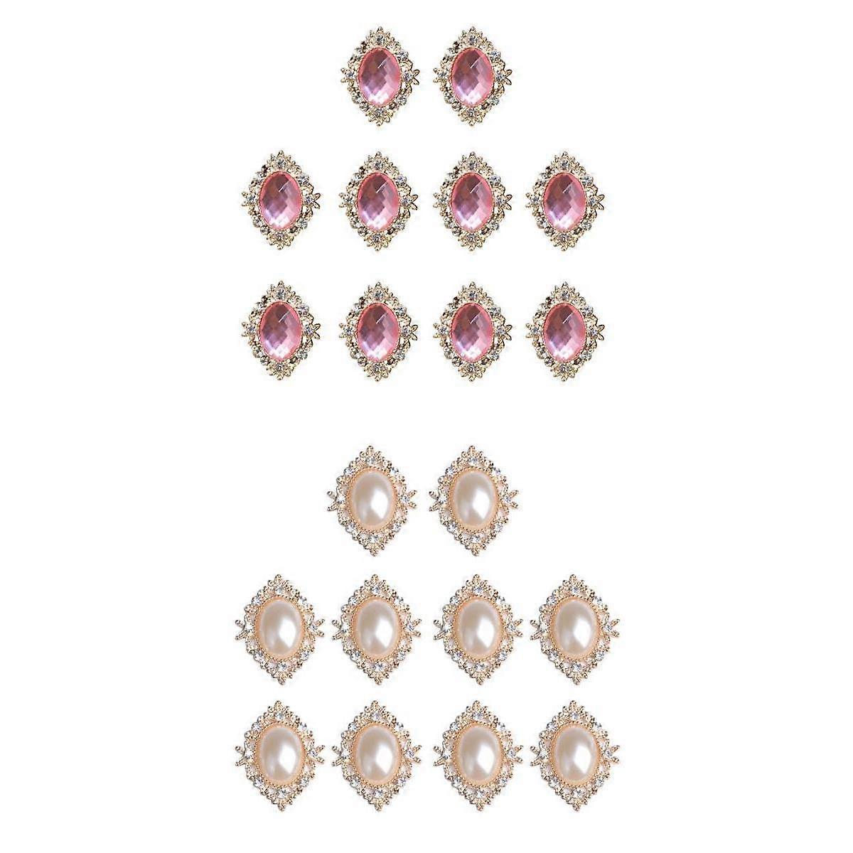 20Pcs Round Bling Crystal Rhinestone Beads Flatback Buttons Embellishment