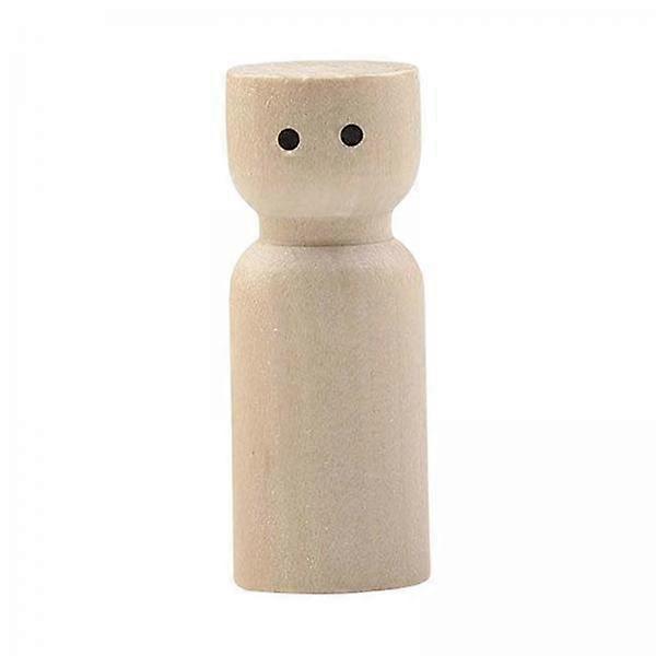 5x未完成の木製ペグ人形クリエイティブアートオーナメントブランクペインティングフィギュア