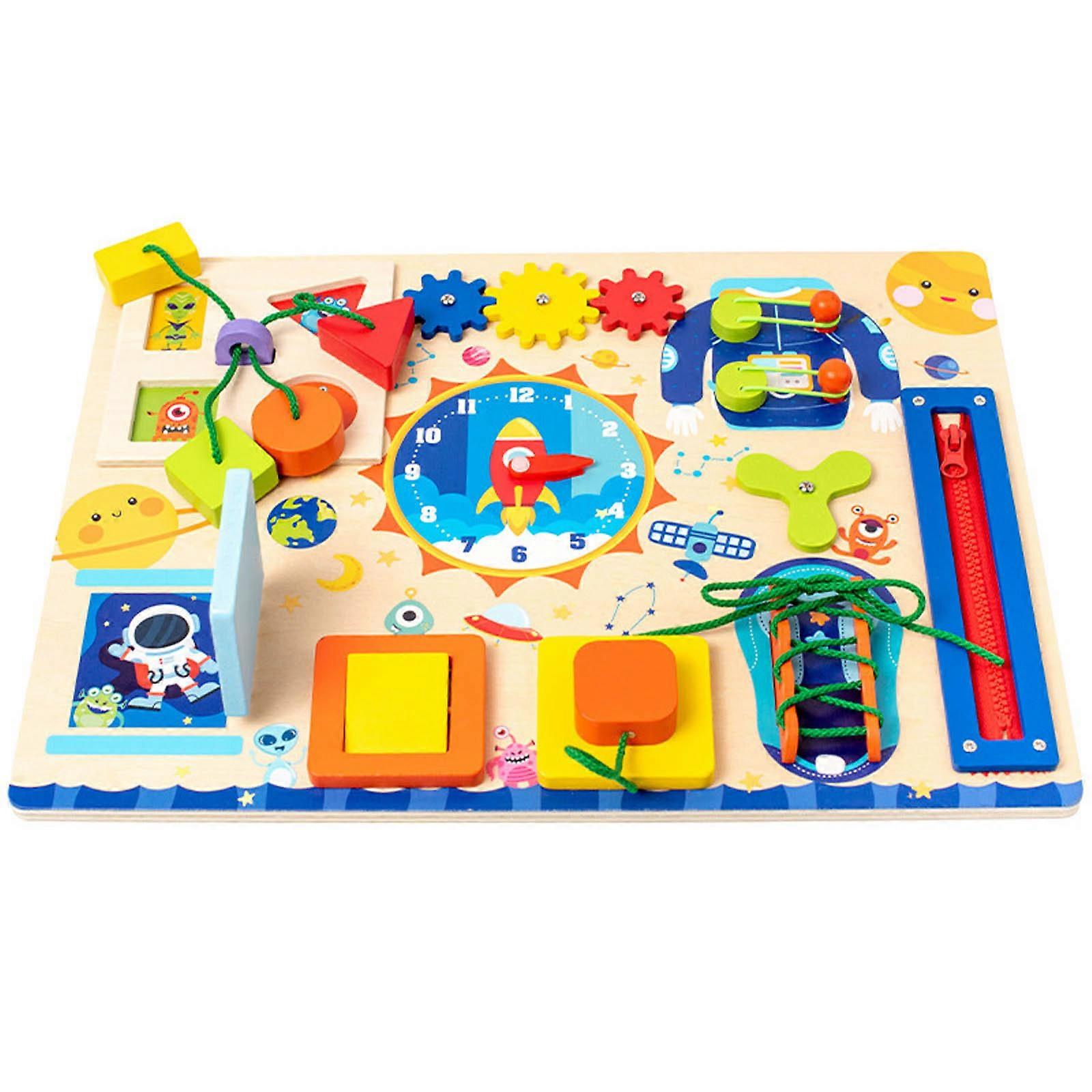 Baby Busy Boards Toy Multi-use Activity Learning Board Fine Motor Skill Toy for Toddler Hand Eye Coordination