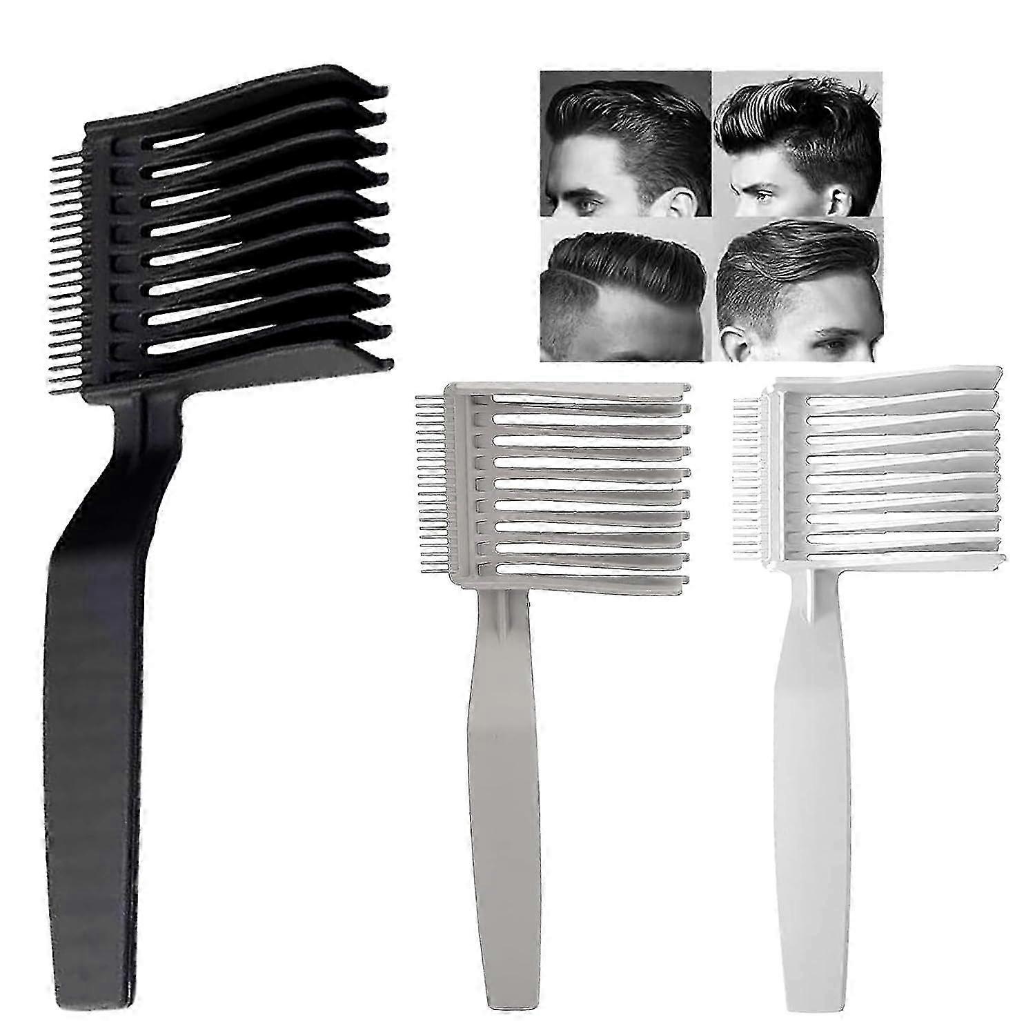 3-Pack Barber Combs for Men - Fade & Curved Positioning Combs with Gradient Design