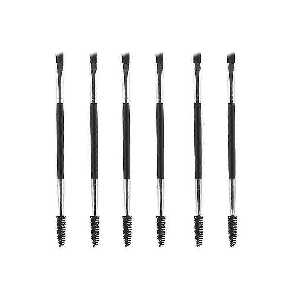 6 Pcs Double Handle Eyebrow Brush Set avec Spoolie Angled Comb Eyeliner