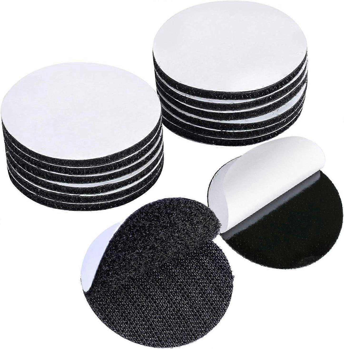 10 Pairs 5CM Round Reusable Double Sided Versatile Sticky Pads Dots Heavy Duty Hook and Loop Self Adhesive Fastening Tape