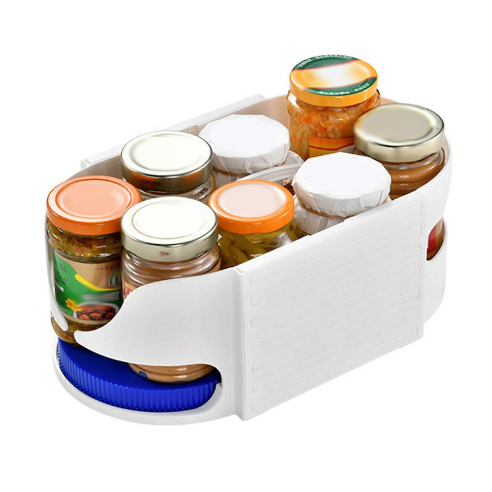 Rotating Fridges Organiser Rack 360° Rotation for Easy Access for Organized Pantry