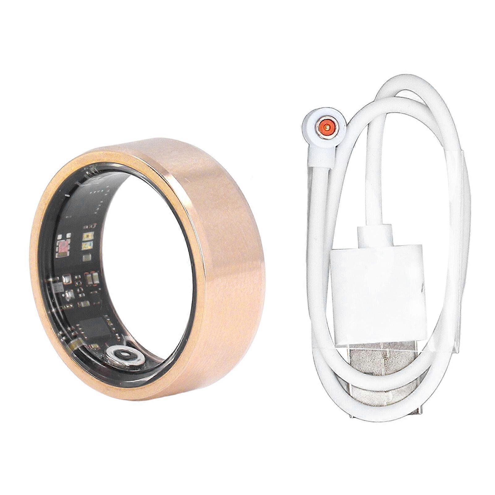 Bague connectée Bluetooth dorée, moniteur de sommeil et d'activité physique, étanche IP68, podomètre, pour une utilisation quotidienne, 8